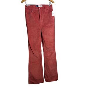 Old Navy Corduroy Pants 8 TALL Rust NEW Higher High Rise Flare Secret Smooth